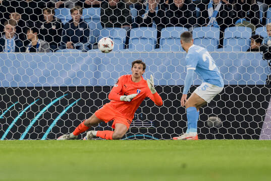 Goalkeeper Melker Ellborg of Malmö FF