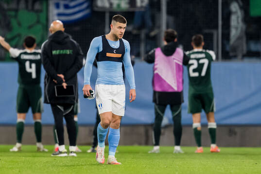 Gabriel Busanello of Malmö FF looks dejected