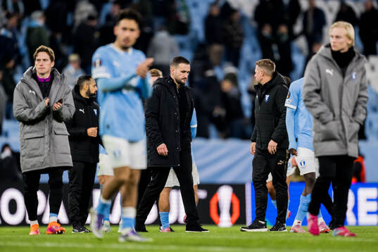 Head coach Anes Mravac of Malmö FF looks dejected
