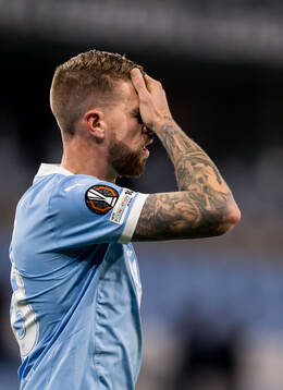 Pontus Jansson of Malmö FF looks dejected