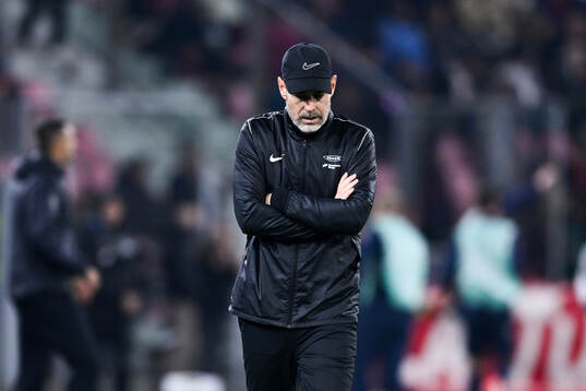 Head coach Freyr Alexandersson of Brann looks dejected