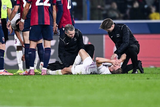 Emil Kornvig of Brann receives medical attention