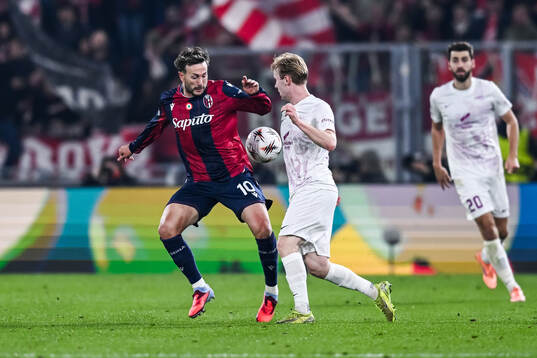 Federico Bernardeschi of Bologna and Markus Haaland of Brann