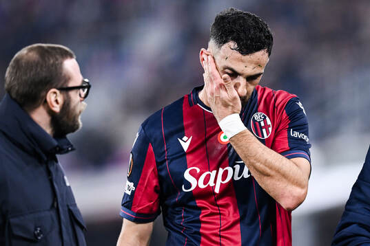 Charalampos Lykogiannis of Bologna looks dejected