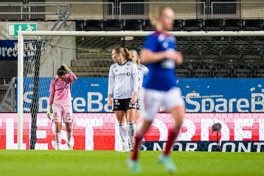 Goalkeeper Rugile Maria Rulyte of Rosenborg looks dejected