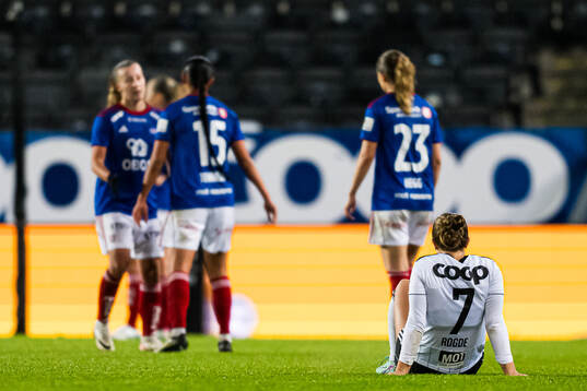 Matilde Rogde of Rosenborg looks dejected