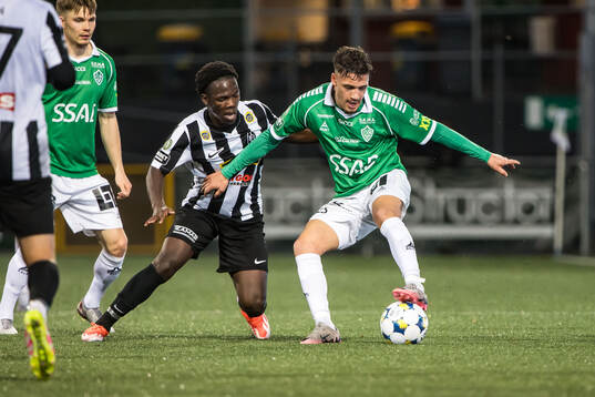 Landskronas Xavier Odhiambo och Brages Noah Åstrand John