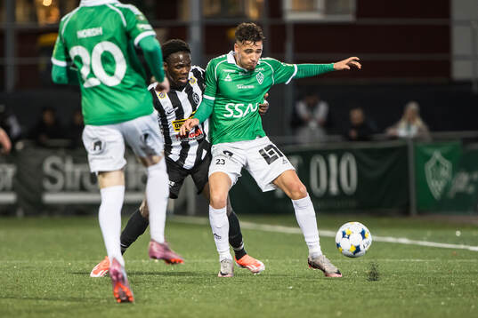 Landskronas Xavier Odhiambo och Brages Noah Åstrand John