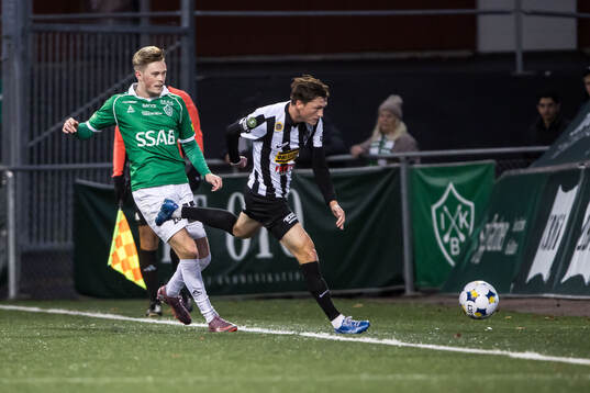 Brages Gustav Nordh och Landskronas Kevin Jensen