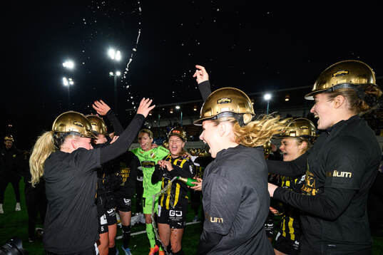 Häckens spelare jublar