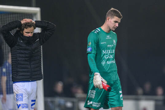 Trelleborgs målvakt Mathias Nilsson deppar