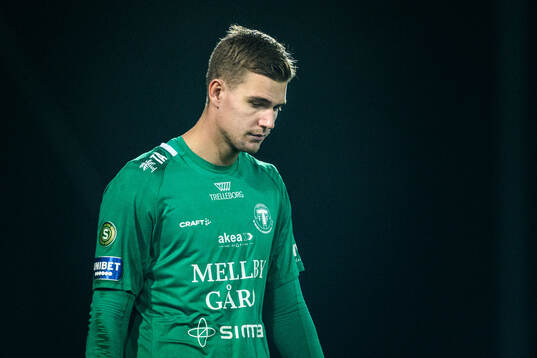 Trelleborgs målvakt Mathias Nilsson deppar