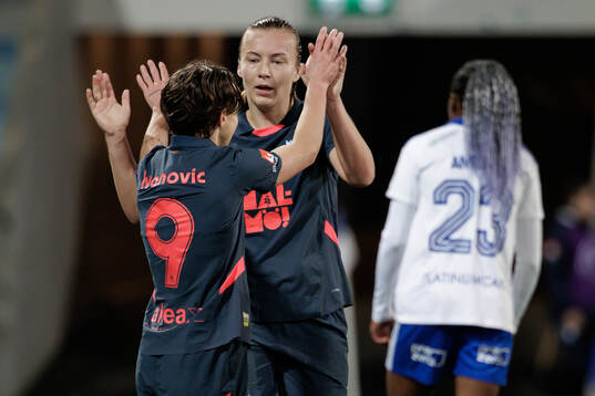Malmö FFs Miljana Ivanovic och Sara Kanutte Sørensen