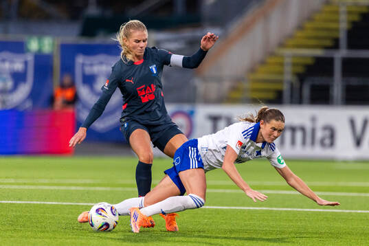 Malmö FFs Nellie Lilja och IFK Norrköpings Svea Rehnberg