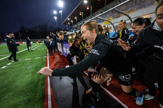 Häckens spelare stormar planen vid slutsignal