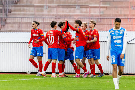 Helsingborgs Ervin Gigovic har gjort 0-1 och jublar
