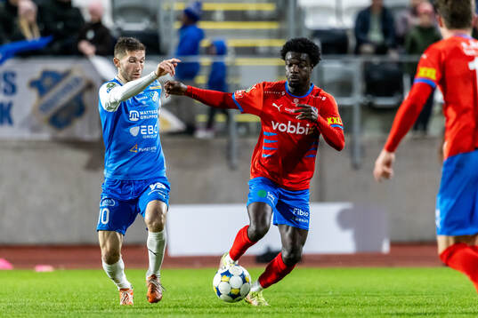 Oddevolds Liridon Kalludra och Helsingborgs Samuel Asoma