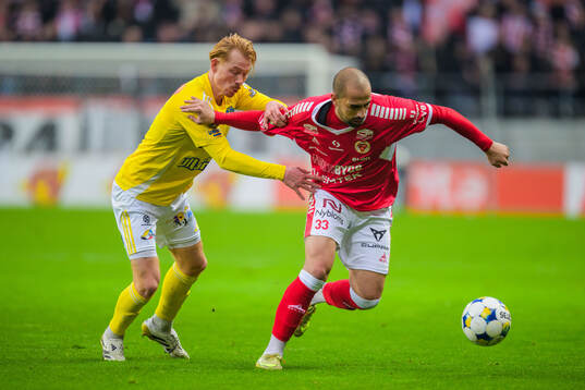 Falkenbergs Linus Borgström och Kalmars Saba Mamatsashvili