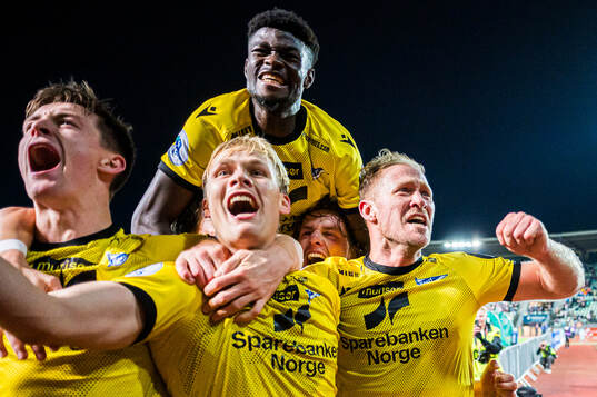 Håkon Holmefjord Lorentzen of Start celebrates