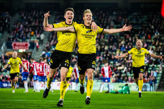 Håkon Holmefjord Lorentzen of Start celebrates
