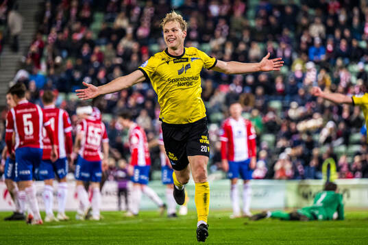 Håkon Holmefjord Lorentzen of Start celebrates