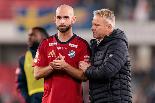 Östers Sebastian Hedlund och tränare Roberth Björknesjö
