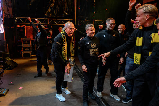 Mjällbys sportchef Hasse Larsson och tränare Anders