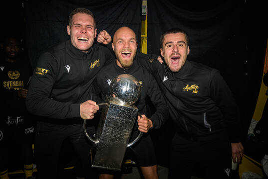 Mjällbys Jacob Bergström, Viktor Gustafson och Jesper