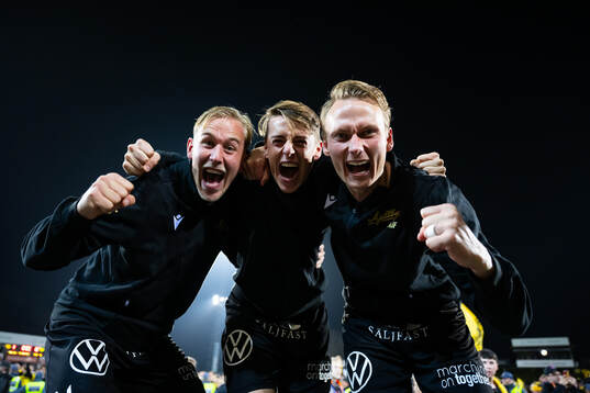 Mjällbys Herman Johansson, Elliot Stroud och Alexander