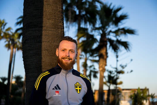 Goalkeeper Viktor Johansson of the Swedish national
