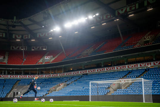 Goalkeeper Ørjan Håskjold Nyland of the Norwegian