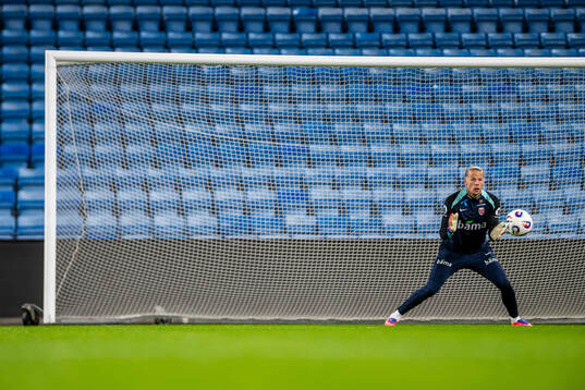 Goalkeeper Ørjan Håskjold Nyland of the Norwegian