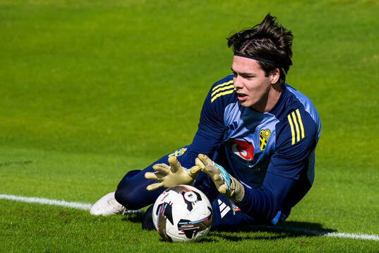 Goalkeeper Jacob Widell Zetterström of the Swedish
