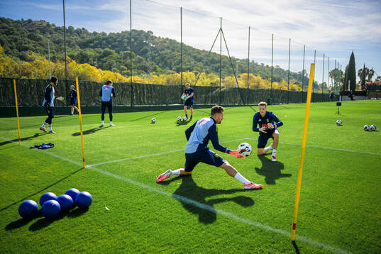 Goalkeeper Kristoffer Nordfeldt and goalkeeper coach Maths