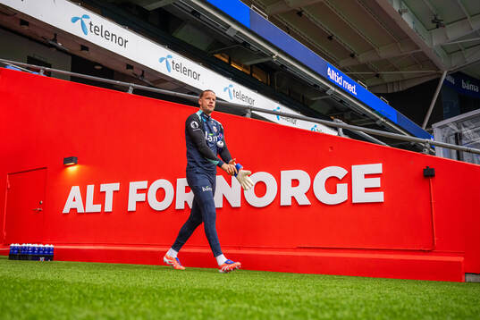 Goalkeeper Ørjan Håskjold Nyland of the Norwegian