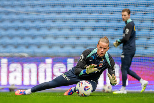 Goalkeeper Ørjan Håskjold Nyland of the Norwegian