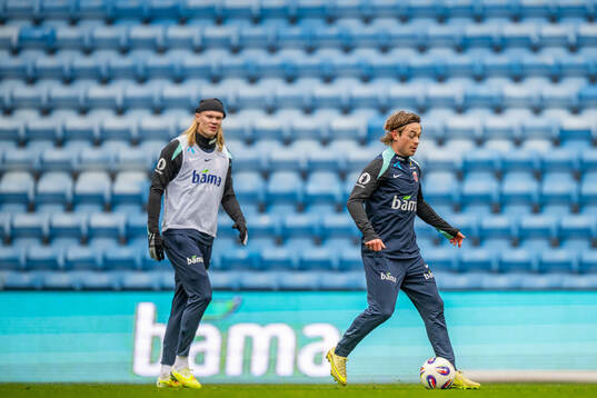 Erling Braut Haaland and Patrick Berg of the Norwegian