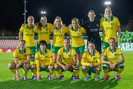 The starting eleven of Hammarby pose for a photo