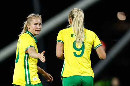 Julie Blakstad of Hammarby celebrates