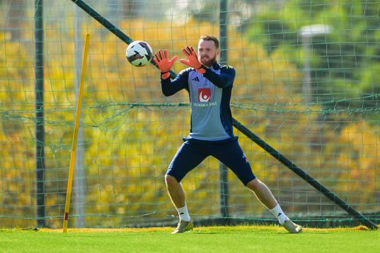 Goalkeeper Viktor Johansson of the Swedish national