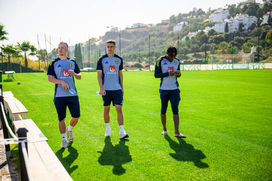 Isac Lidberg, Gustav Lagerbielke and Anthony Elanga of the