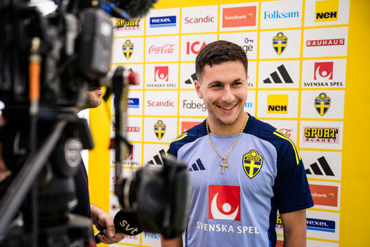 Roony Bardghji of the Swedish national football team