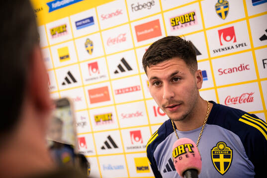 Roony Bardghji of the Swedish national football team