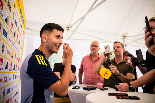 Roony Bardghji of the Swedish national football team
