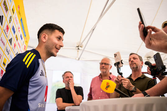 Roony Bardghji of the Swedish national football team