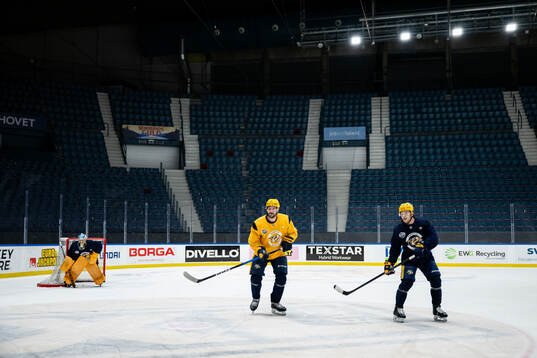 Filip Forsberg and Nick Blankenburg of Nashville Predators