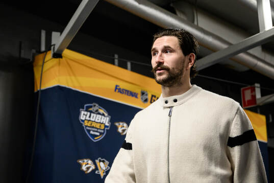 Filip Forsberg of Nashville Predators at a press conference
