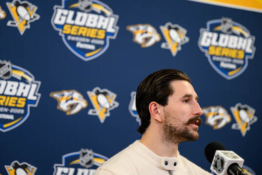 Filip Forsberg of Nashville Predators at a press conference
