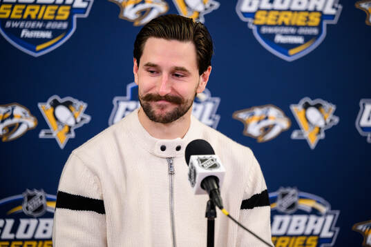 Filip Forsberg of Nashville Predators at a press conference