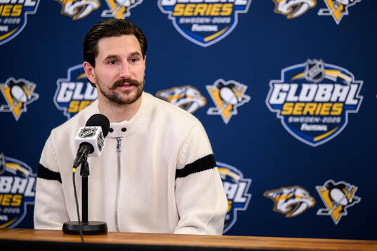 Filip Forsberg of Nashville Predators at a press conference